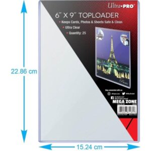 Ultra Pro 9"x 6" Toploader 25 Pack - Oversized Cards