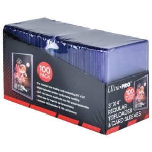 Ultra Pro 3″x 4″ Regular Toploader 100 Pack + 100 Sleeves