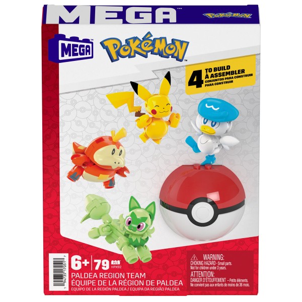 Mega Construx - Pokemon 4-Pack - Pikachu - Sprigatito - Fuecoco - Quaxly