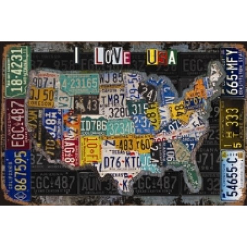 I Love USA - Kenteken Platen