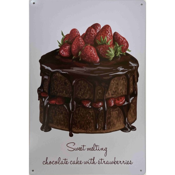 Sweet Melting Chocolate Cake With Strawberries