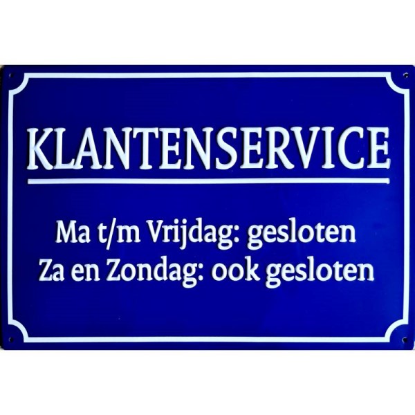 Klantenservice Gesloten