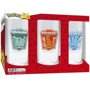 Pokémon - Set van 3 Glazen - Bulbasaur, Charmander en Squirtle