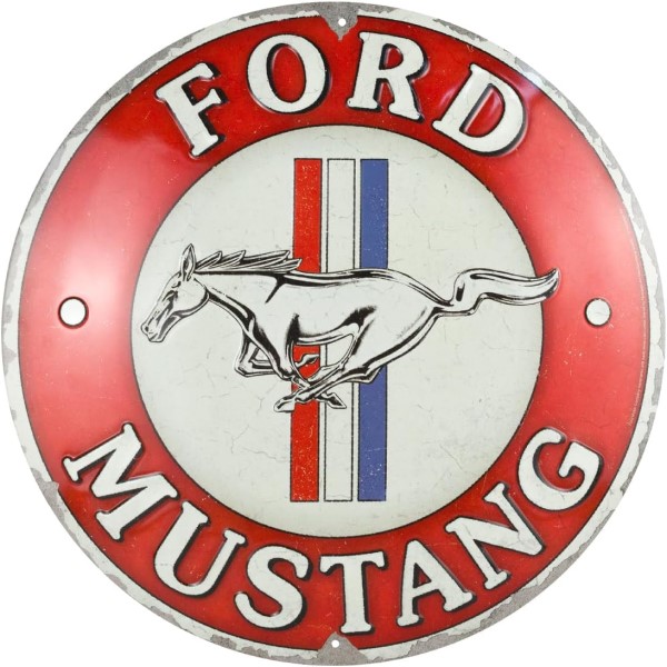 Round Sign - Ford Mustang Stripes