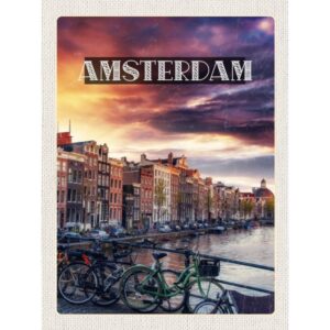 Amsterdam Grachten Bij Zonsondergang