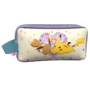 Pokemon Pikachu Eevee Flowers Square Triple Etui