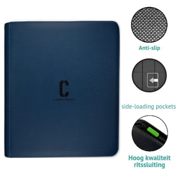 Cardstacks - Zippered Pro Binder 12 Pocket - Blauw