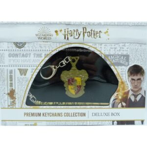 Harry Potter - Gryffindor House Crest + Ginny Weasley Wand + Hermione Granger Wand - Premium Keychain Collection Deluxe Box