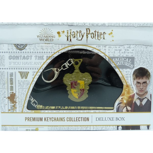 Harry Potter - Gryffindor House Crest + Ginny Weasley Wand + Hermione Granger Wand - Premium Keychain Collection Deluxe Box