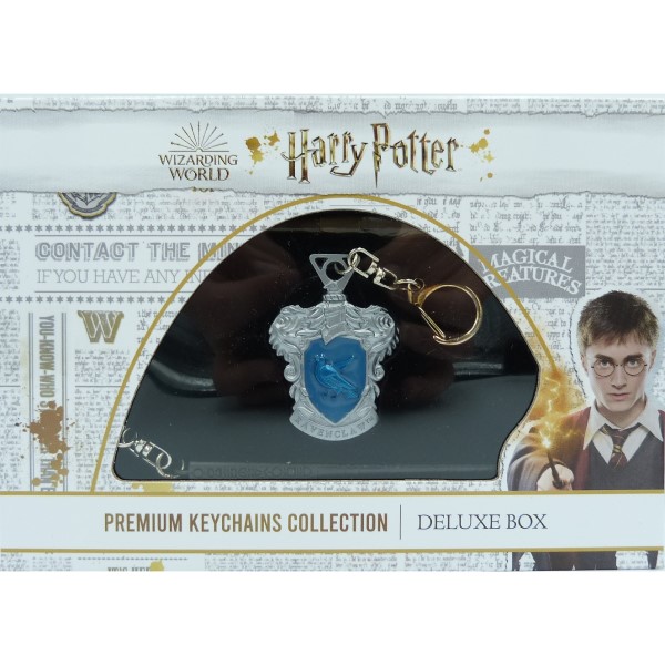 Harry Potter - Ravenclaw House Crest + Ron Weasley Wand + Sirius Black Wand - Premium Keychain Collection Deluxe Box