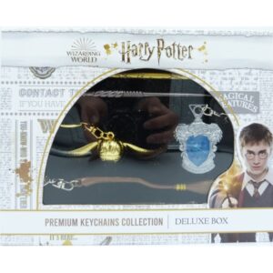 Harry Potter - Golden Snitch + Ravenclaw House Crest - Premium Keychain Collection Deluxe Box 6-Pack