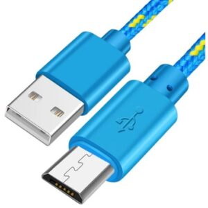 Laad + Synchronisatie Kabel Playstation 4 - 2 Meter Gevlochten Blauw