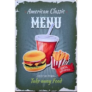 American Classic Menu Take Away Food