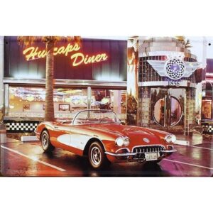 American Diner With Classic Car