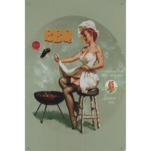 BBQ Barbecue Pin Up Fresh Meat 1958