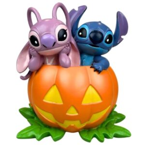 Disney Home 3D Statue - Stitch And Angel In Pumpkin