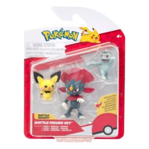 Pokémon Battle Figure Set - Pichu + Weaville + Machop