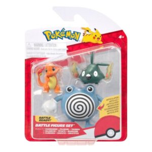Pokémon Battle Figure Set - Charmander + Poliwhirl + Trubbish
