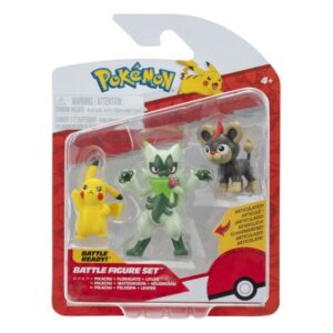 Pokémon Battle Figure Set - Pikachu + Floragato + Litleo