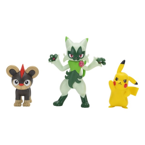 Pokémon Battle Figure Set - Pikachu + Floragato + Litleo - Afbeelding 2