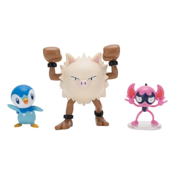 Pokémon Battle Figure Set - Piplup + Primeape + Impidimp - Afbeelding 2