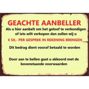 Geachte Aanbeller Wij Brengen Kosten In Rekening