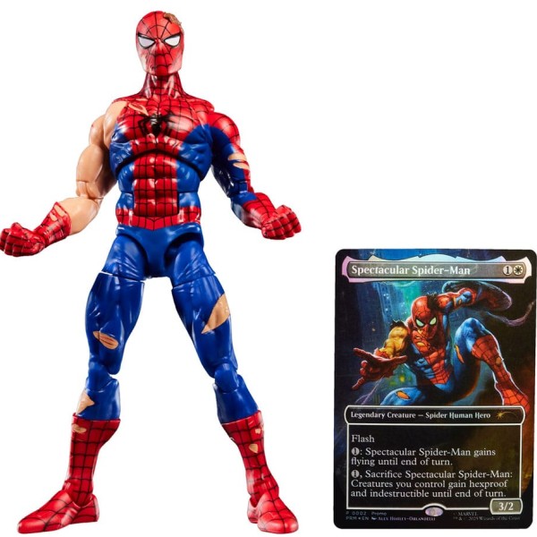 Marvel Legends Magic: The Gathering Action Figure Battle-Damaged Spider-Man (plus Exclusive Foil Card) 15 cm - Afbeelding 2
