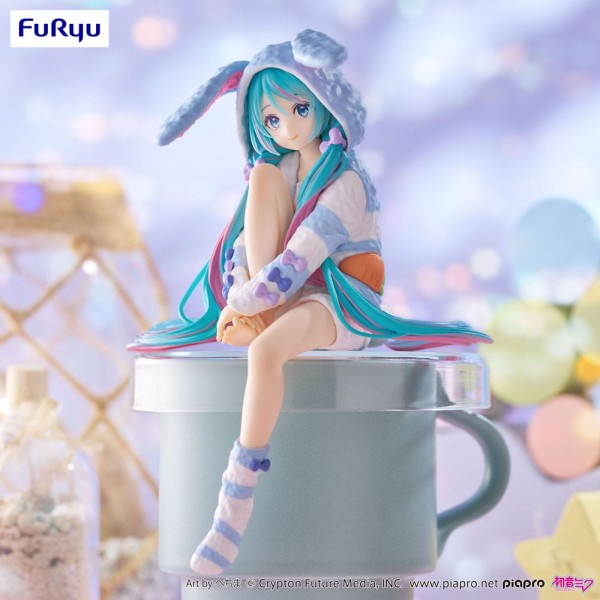 Hatsune Miku - Noodle Stopper PVC Statue Hatsune Miku Rabbit Ear Hood Pajama Blue Color Ver. 14 cm