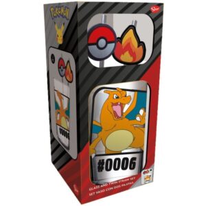 Pokemon Charizard Glass Tumbler Met 2 Rietjes