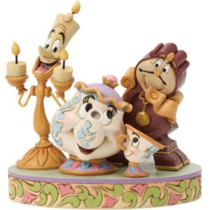 Disney Traditions - Lumiere, Cogsworth And Mrs Potts With Chip