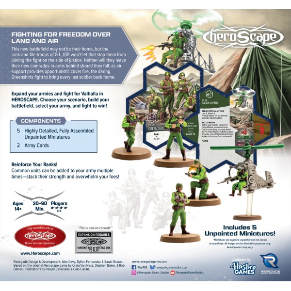 G.I. JOE Heroscape: Greenshirts & Battle Copter Common Army Expansion - Afbeelding 2