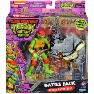 Teenage Mutant Ninja Turtles: Mutant Mayhem Battle Pack Action Figures Raphael vs. Rocksteady 11 cm