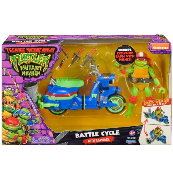 Teenage Mutant Ninja Turtles: Mutant Mayhem Action Figure Raphael & Scooter with Sidecar 11 cm