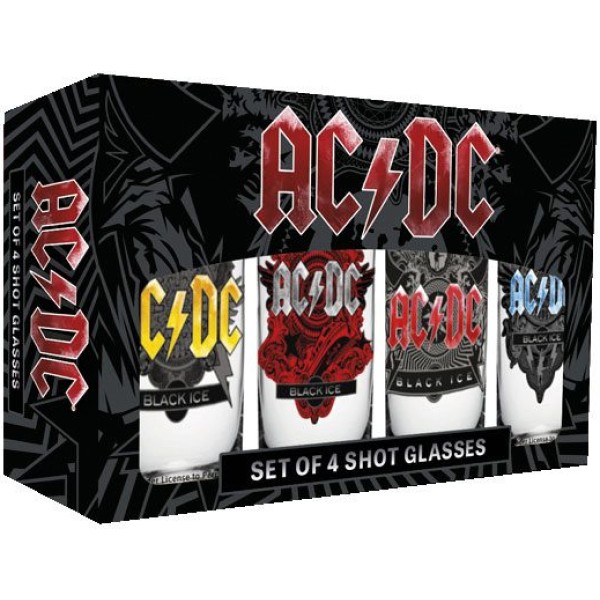 AC/DC Shotglass Black Ice - 4-Pack