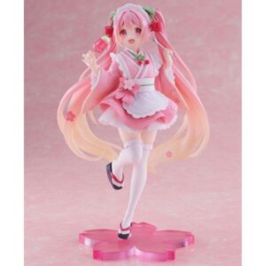 Hatsune Miku PVC Statue Newley Written Sakura Miku Japanese Cafe Ver. Reissue 18 cm