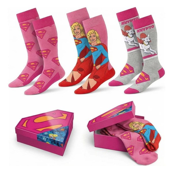 DC Comics Socks Superman Supergirl 3-Pack 36-43